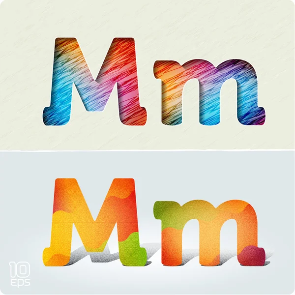 Letras brillantes, positivas m — Vector de stock