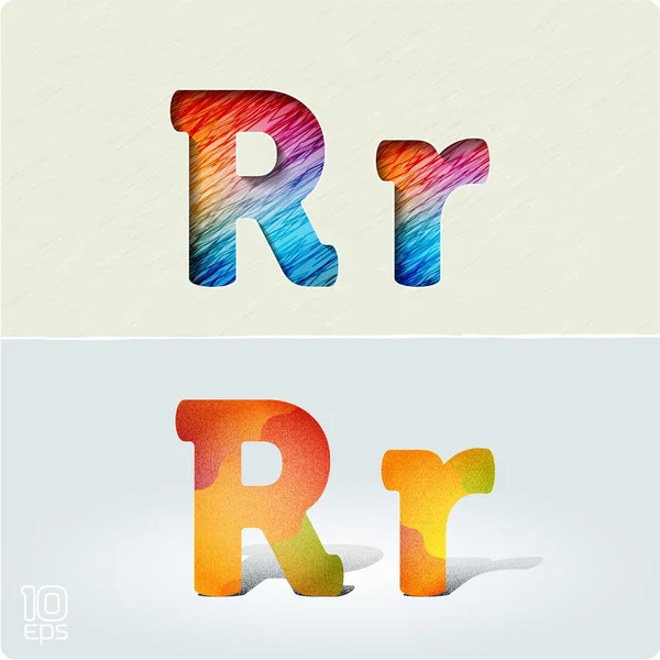 Letras brillantes, positivas r — Vector de stock