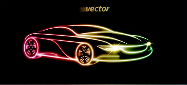 Silueta de coche en negro — Vector de stock