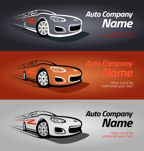 Banners with Cars silhouettes — Stock Vector