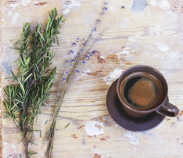 Café fragante con flores —  Fotos de Stock