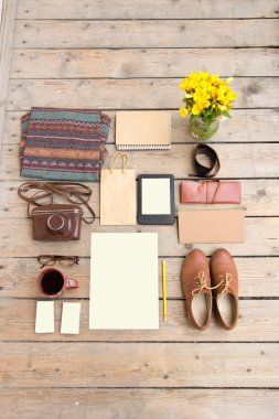 Template photographer. Vintage Wooden floors on the background
