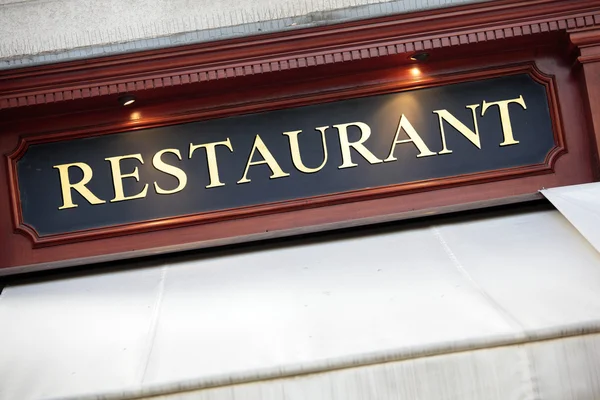 Cartello ristorante a Parigi, Francia — Foto Stock