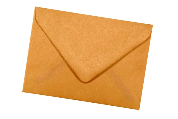 Манильский коричневый бумажный конверт на белом фоне — стоковое фото