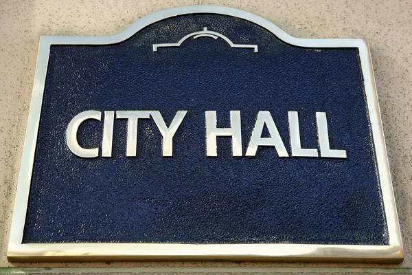 City Hall sign close up — Stock Photo, Image