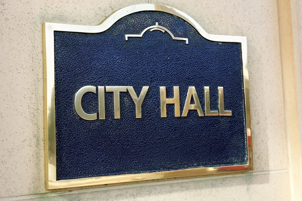 City Hall sign close up — Stock Photo, Image