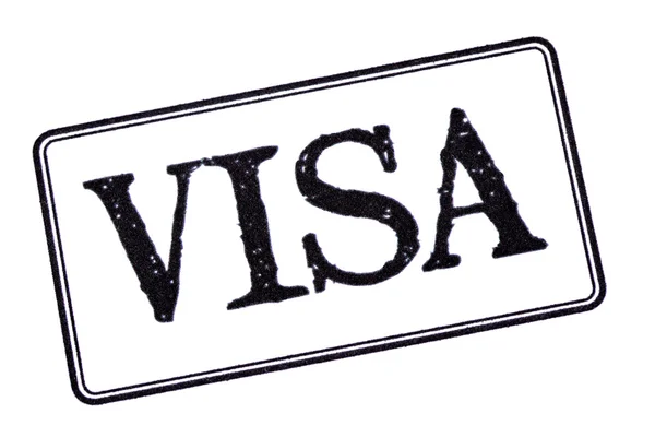 Passeport visa timbre isolé sur fond blanc gros plan — Photo