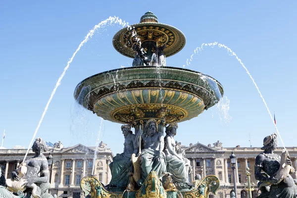 Słynna fontanna w Place de la Concorde, Paryż — Zdjęcie stockowe