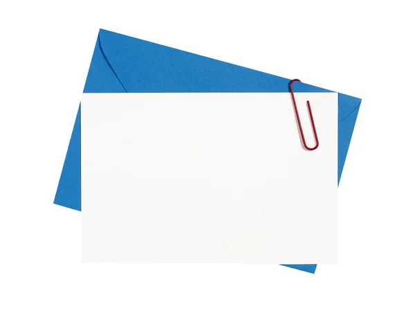Blank birthday invitation card with blue envelope Royalty Free Stock Photos