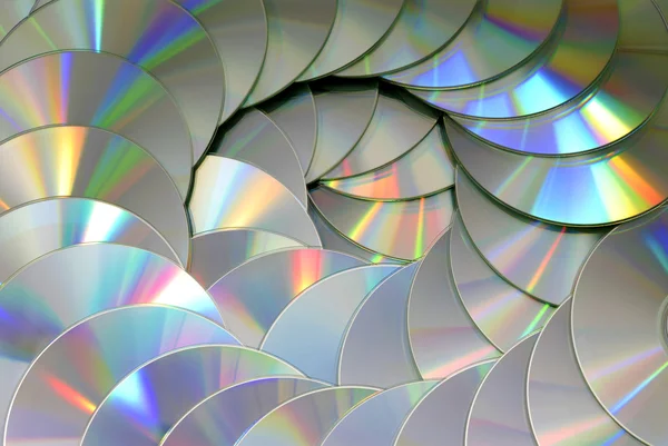 DVD CD disc pile technology background texture pattern — Stock Photo, Image