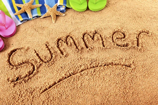 Zomer strand schrijven — Stockfoto