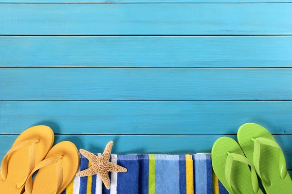 Frontera de playa con terraza azul — Foto de Stock