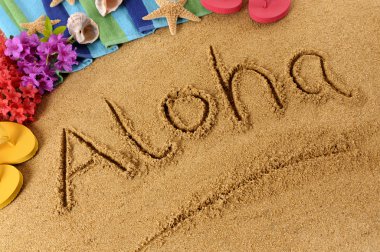 Aloha beach writing clipart