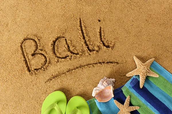 Bali strand schrijven — Stockfoto