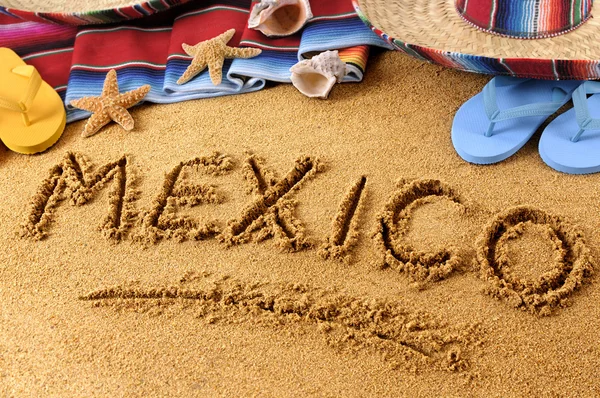 México playa escritura — Foto de Stock