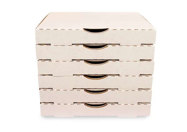 Pequena pilha de caixas de pizza simples — Fotografia de Stock