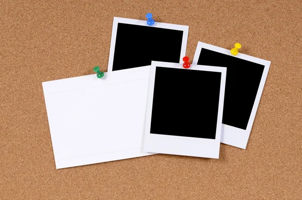 Blank photo prints with index card — Stock Photo, Image