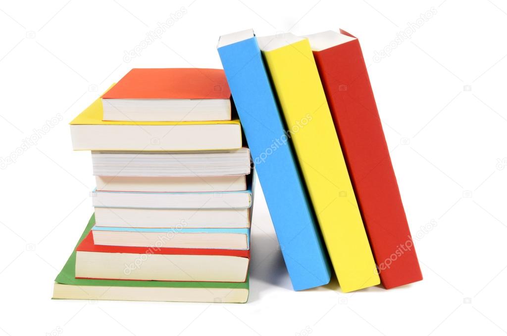 Collection of colorful paperback books