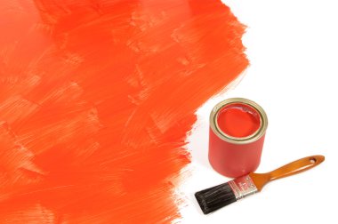 Partly painted red floor clipart