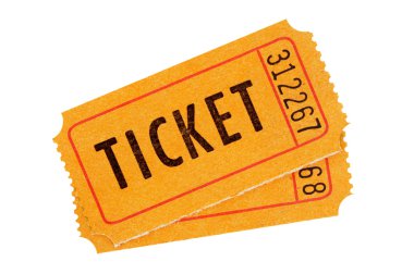 Orange admission tickets clipart