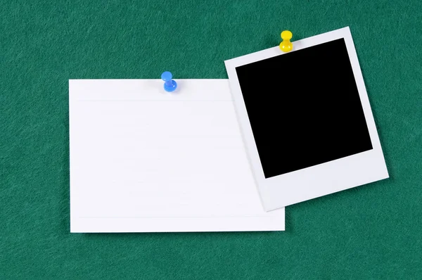 Blank photo print with index card — Stock Photo, Image