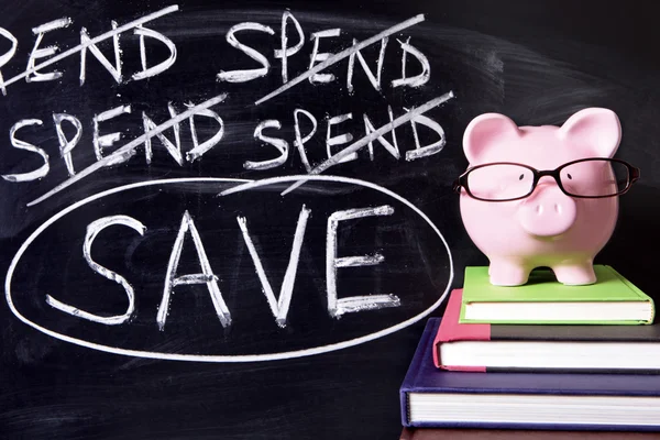 Piggy Bank with savings message — Stock Photo, Image
