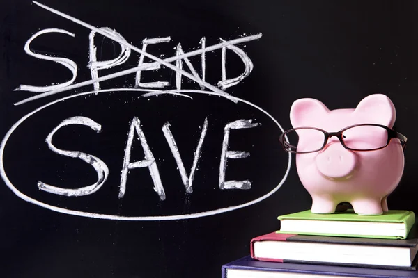 Piggy Bank with savings message — Stock Photo, Image