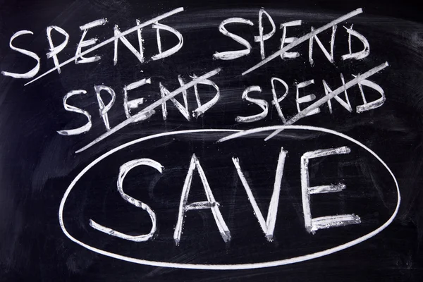 Spend and save message — Stock Photo, Image
