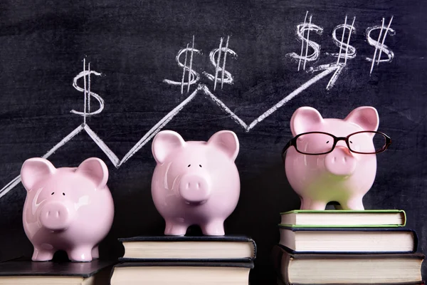Piggy Banks with savings chart — Stock Photo, Image