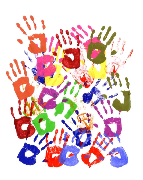 Painted handprints — Stock Photo, Image