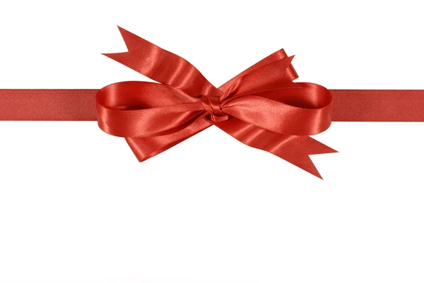 Red gift ribbon and bow — Stock Photo, Image