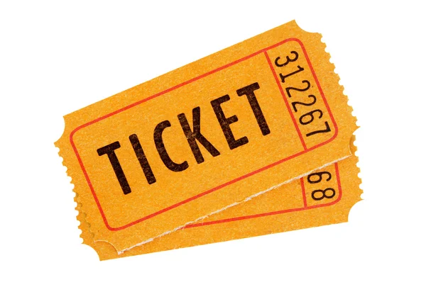 Orange admission tickets — Stock Photo, Image