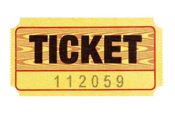 Biglietto di ingresso giallo — Foto Stock