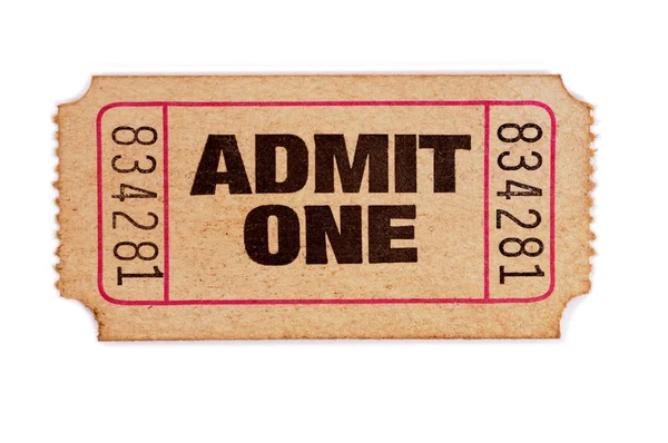 Stained and damaged admission ticket — Stock Photo, Image