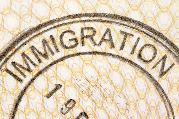 Passport immigration stamp — Stock Photo, Image