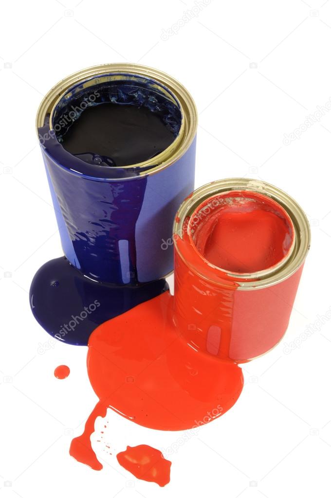 Messy paint tins