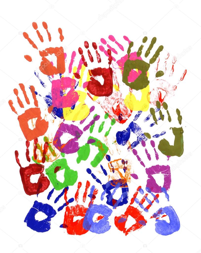 Painted handprints