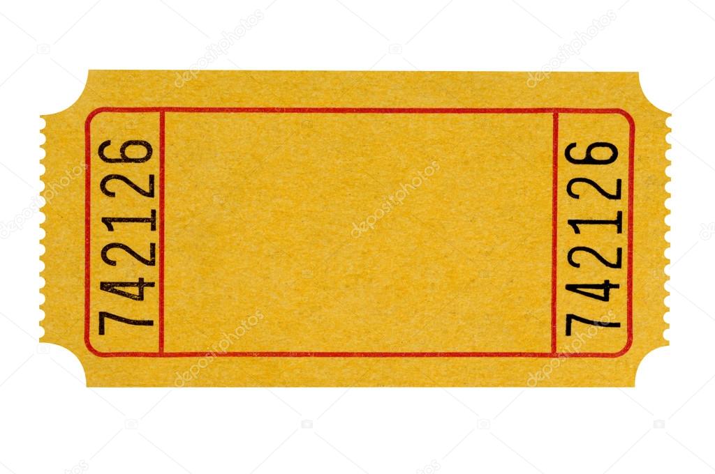 Blank yellow ticket