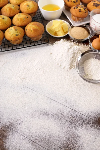 Fondo para hornear con ingredientes — Foto de Stock