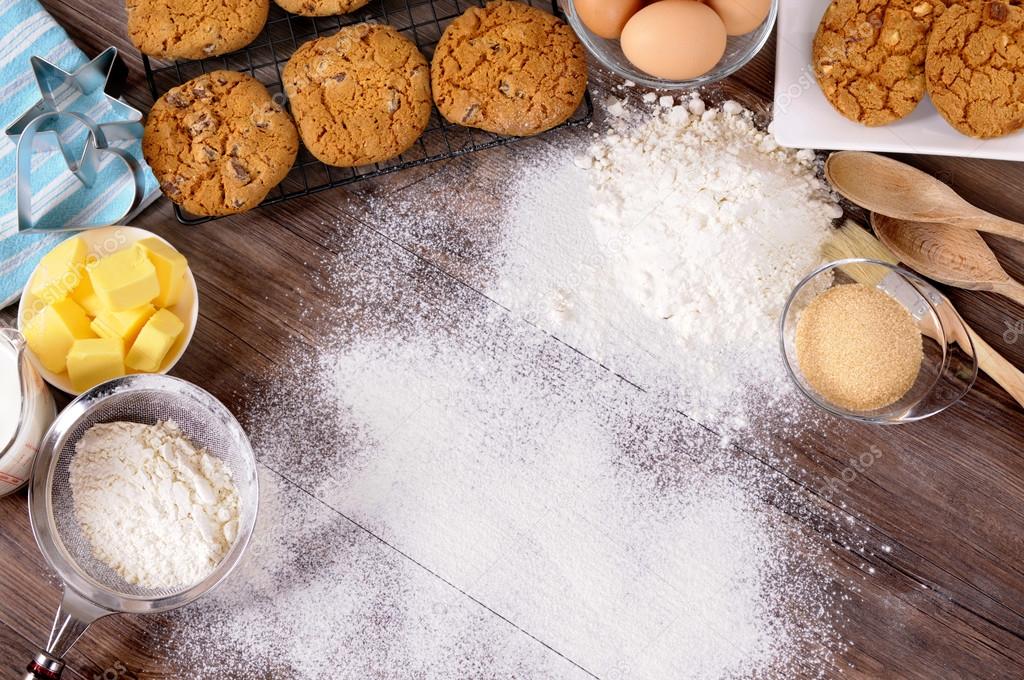 Baking cookies with ingredients
