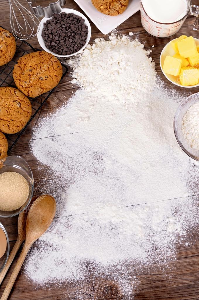 Baking cookies with ingredients