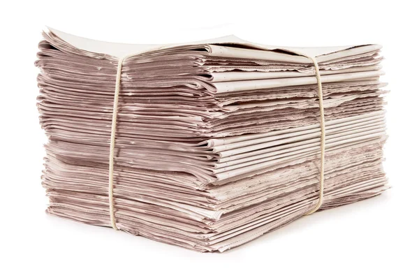 Jornais amarrados com corda — Fotografia de Stock