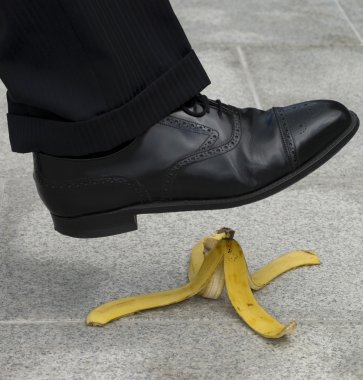 Businessman banana accident clipart