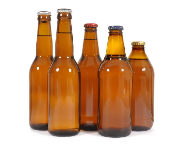 Bottiglie di birra marrone — Foto Stock