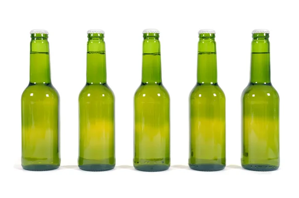 Groene bierflessen — Stockfoto