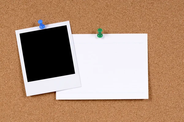Blank photo print with index card — Stock Photo, Image