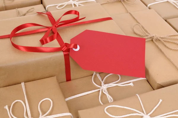 Brown paper packages and gift — Stock Photo, Image