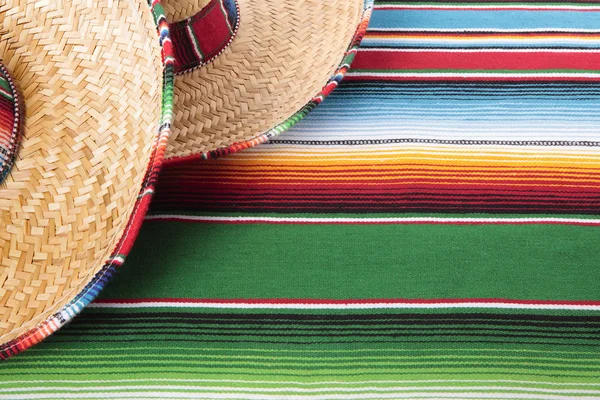 Mexican blanket with two sombreros — Stock Photo, Image