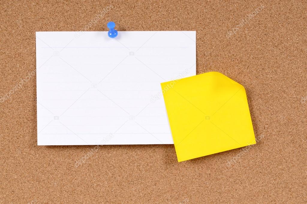 Index card with sticky note