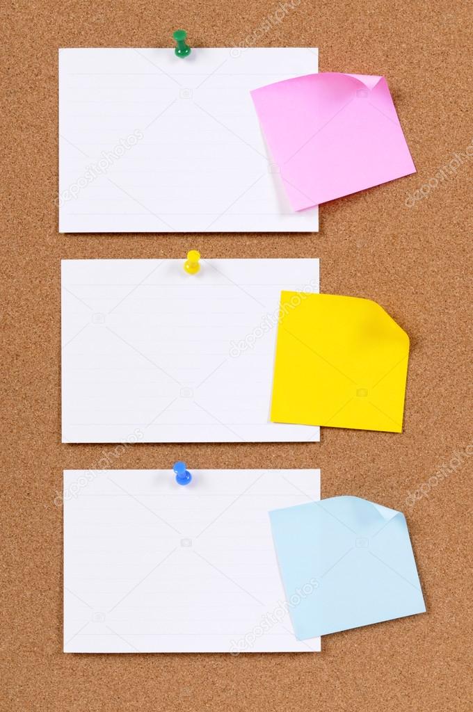 Index cards with sticky notes